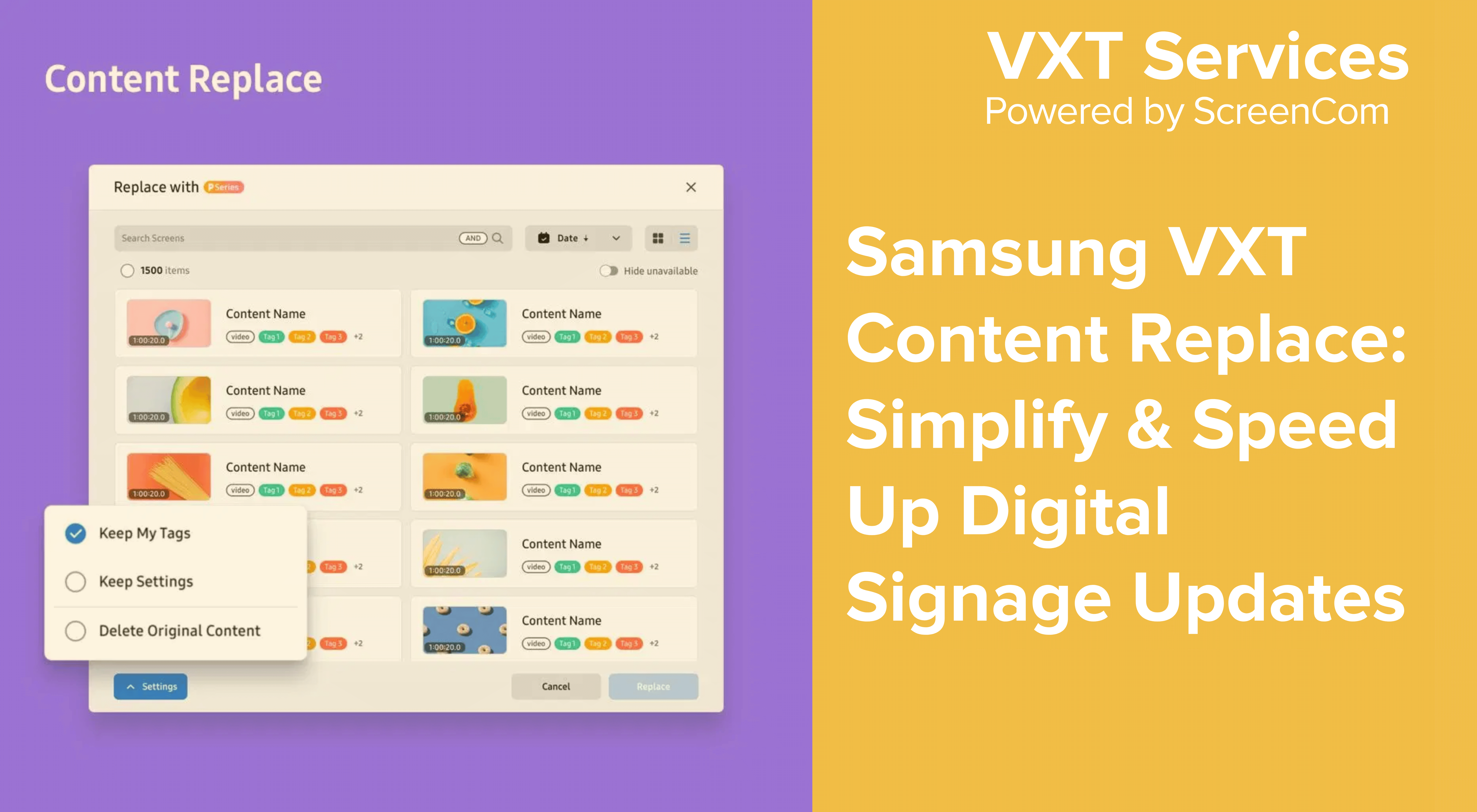 Samsung VXT Content Replace 