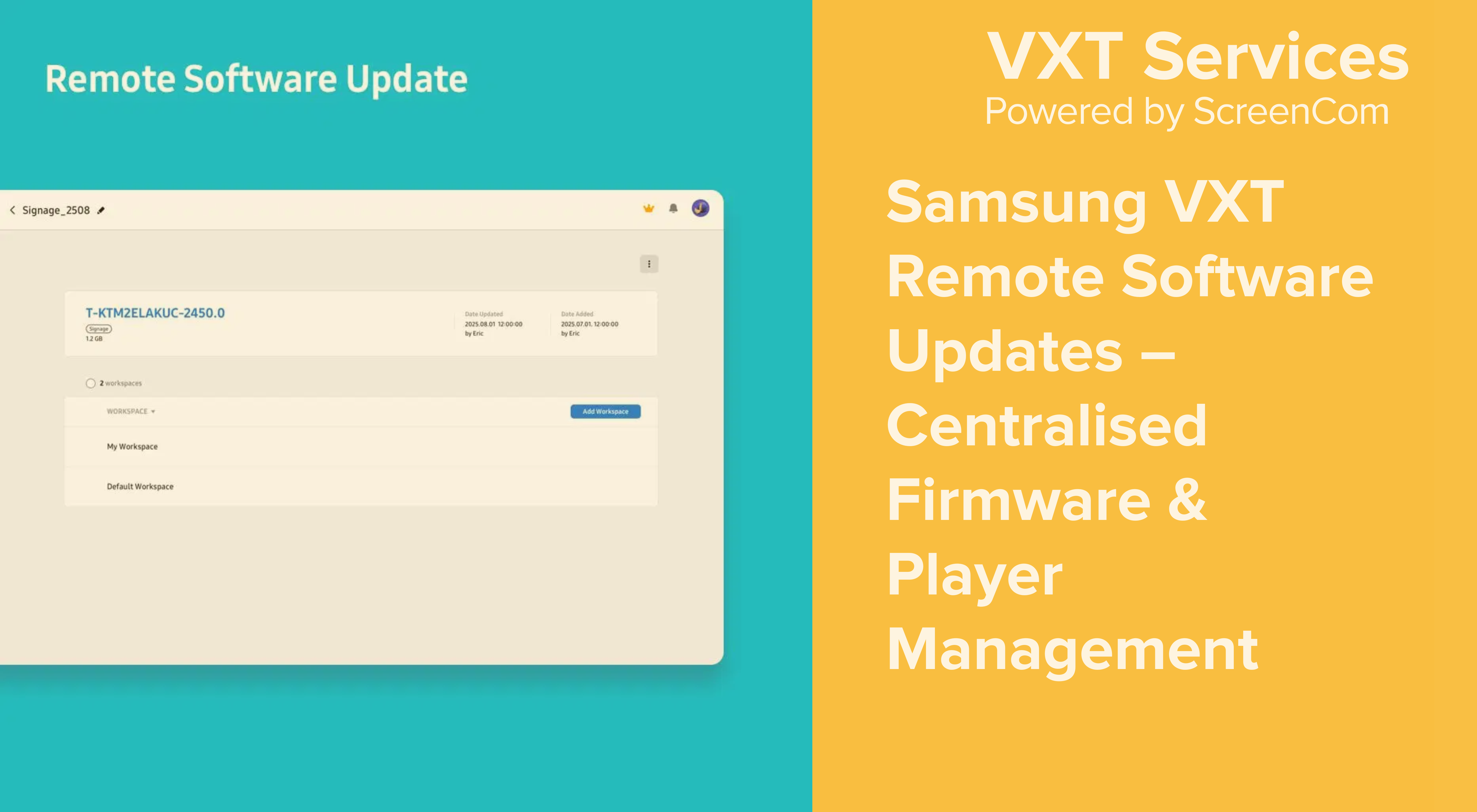 Samsung VXT Remote Software Updates